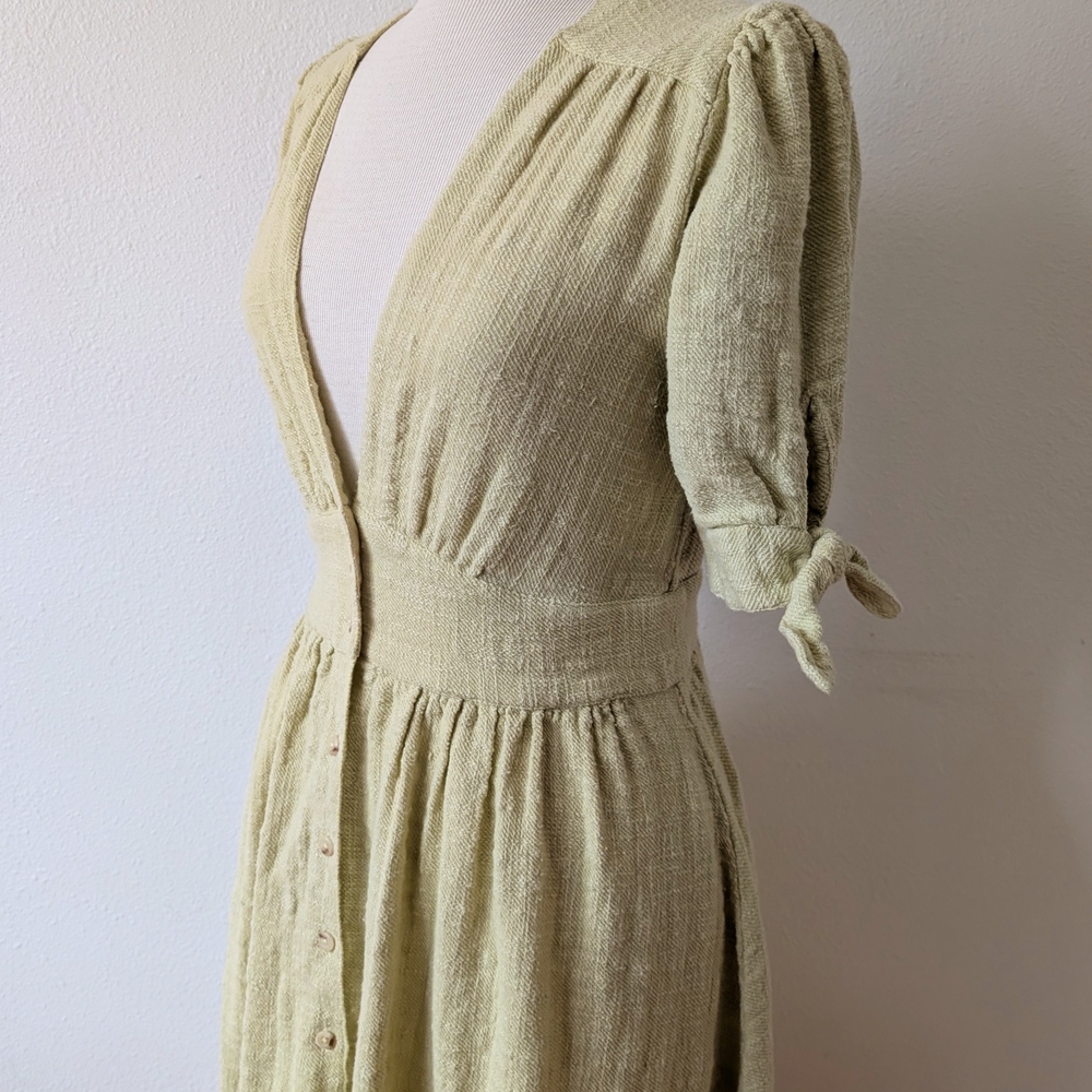 Free People Light Yellow/Green Midi Dress